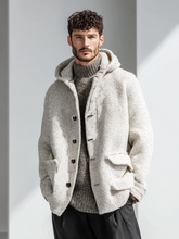 Men's woolen hooded jacket